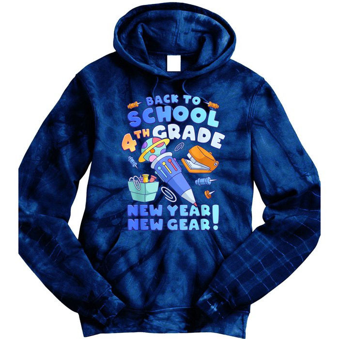 Back To School Boy 4th Grade School Supplies Tie Dye Hoodie