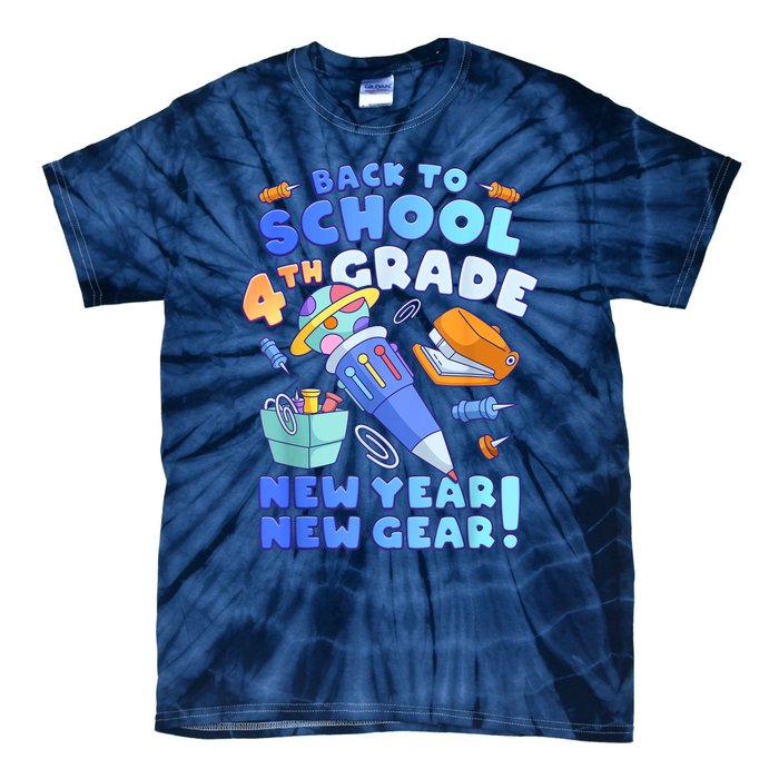 Back To School Boy 4th Grade School Supplies Tie-Dye T-Shirt