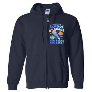 Back To School Boy 4th Grade School Supplies Full Zip Hoodie