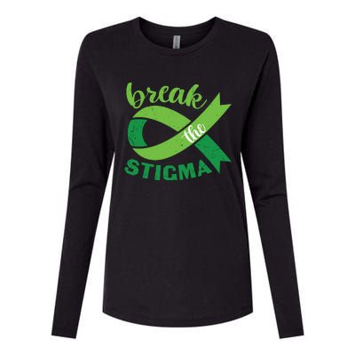 Break The Stigma Ribbon Mental Health Awareness Womens Cotton Relaxed Long Sleeve T-Shirt