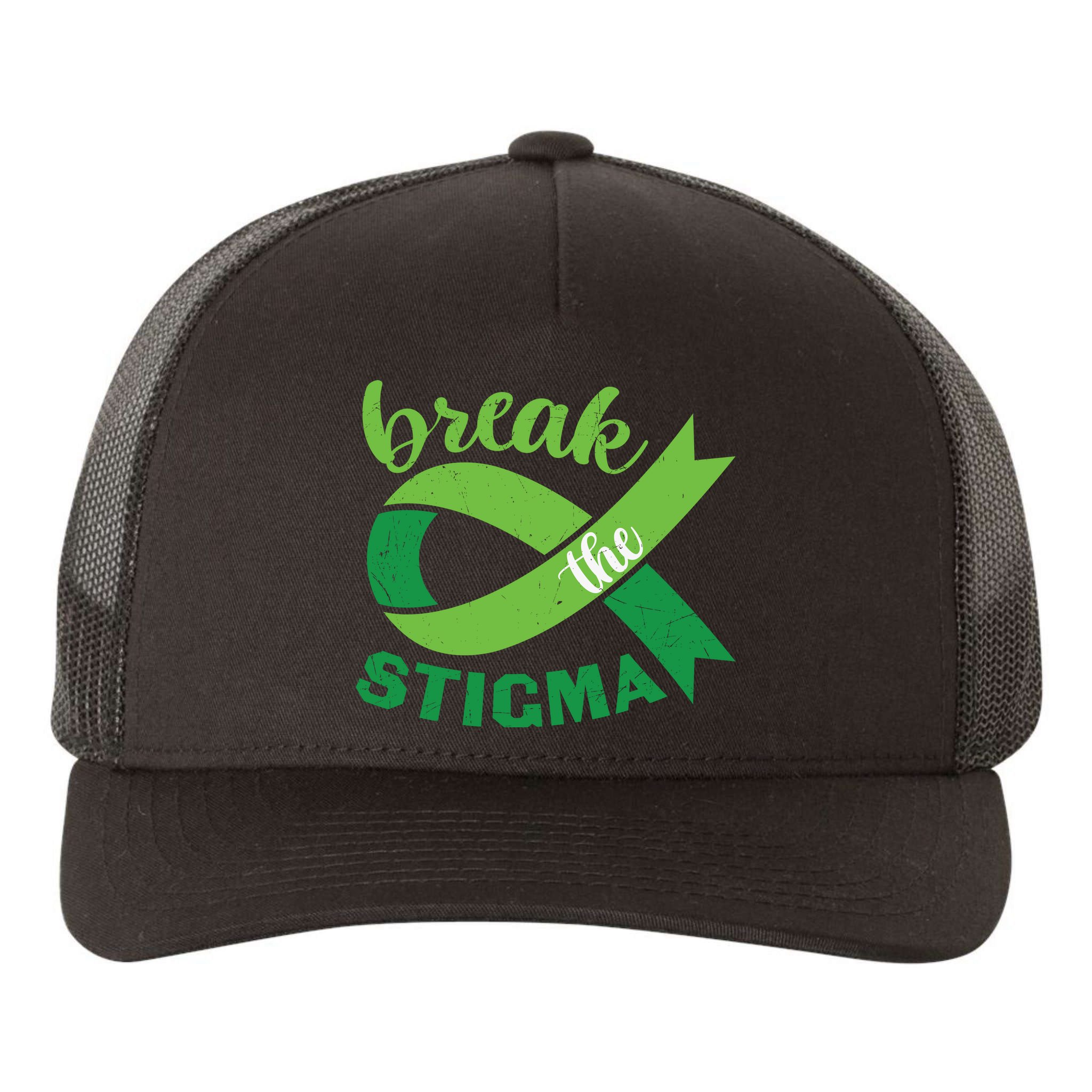 Break The Stigma Ribbon Mental Health Awareness Yupoong Adult 5-Panel Trucker Hat