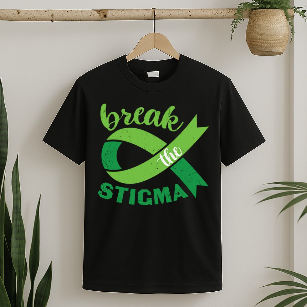 Break The Stigma Ribbon Mental Health Awareness T-Shirt