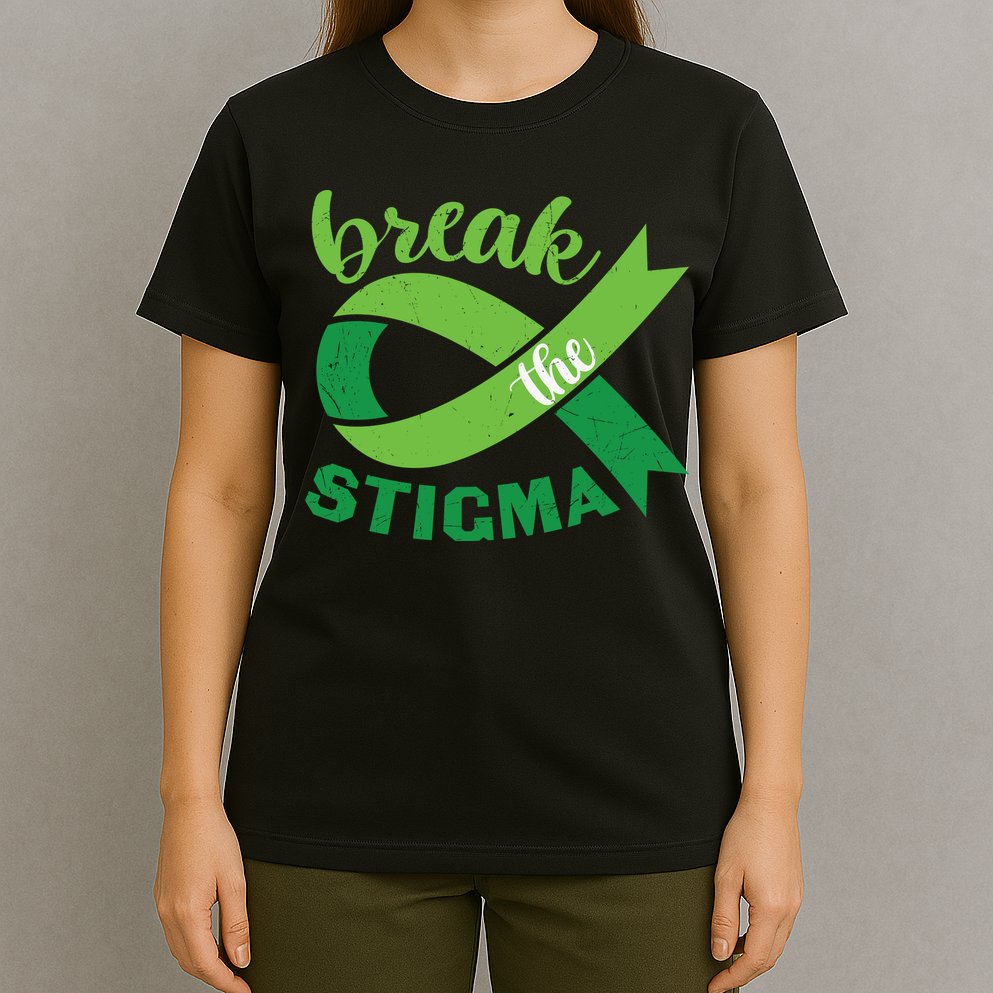 Break The Stigma Ribbon Mental Health Awareness T-Shirt