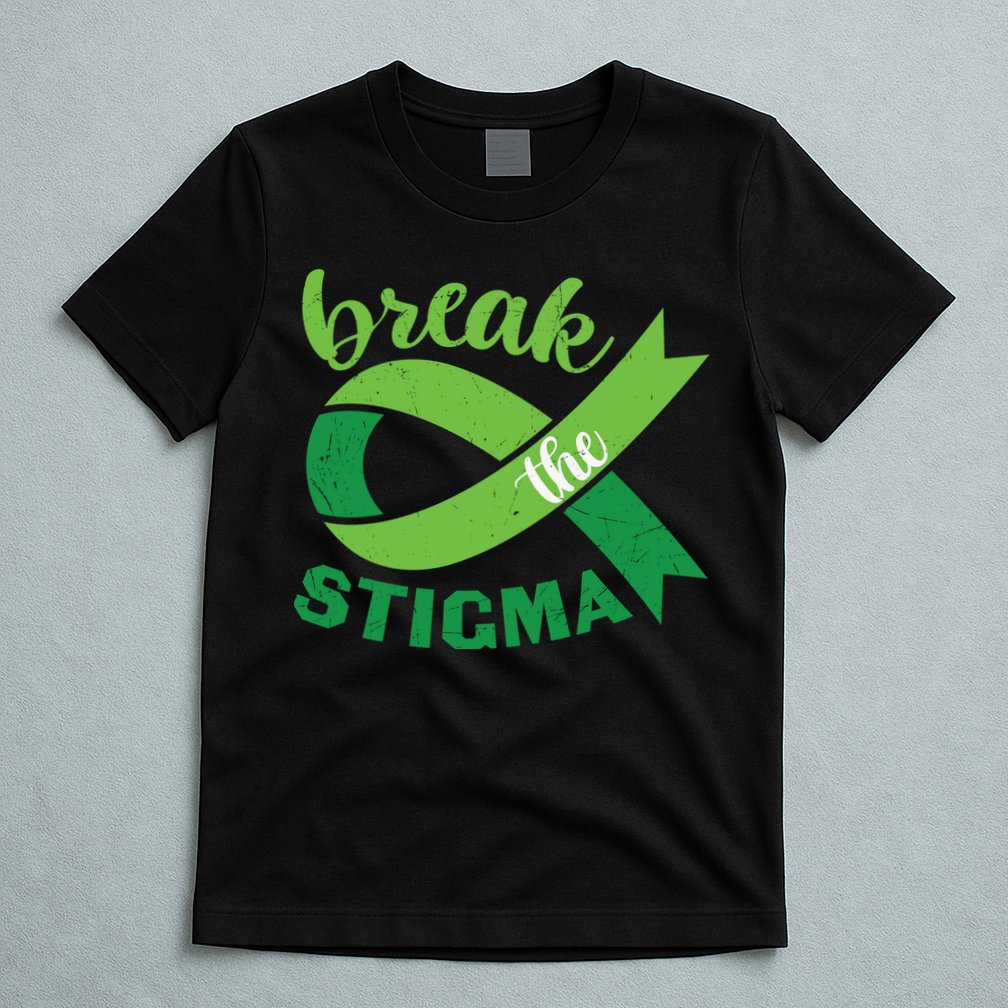 Break The Stigma Ribbon Mental Health Awareness T-Shirt