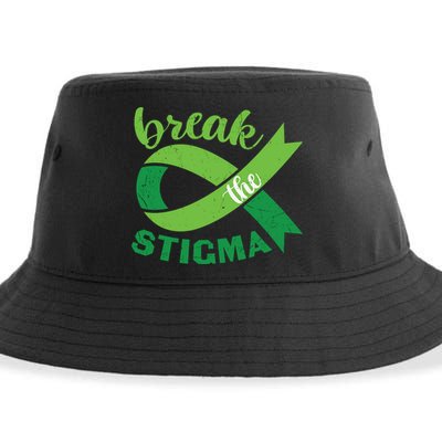 Break The Stigma Ribbon Mental Health Awareness Sustainable Bucket Hat