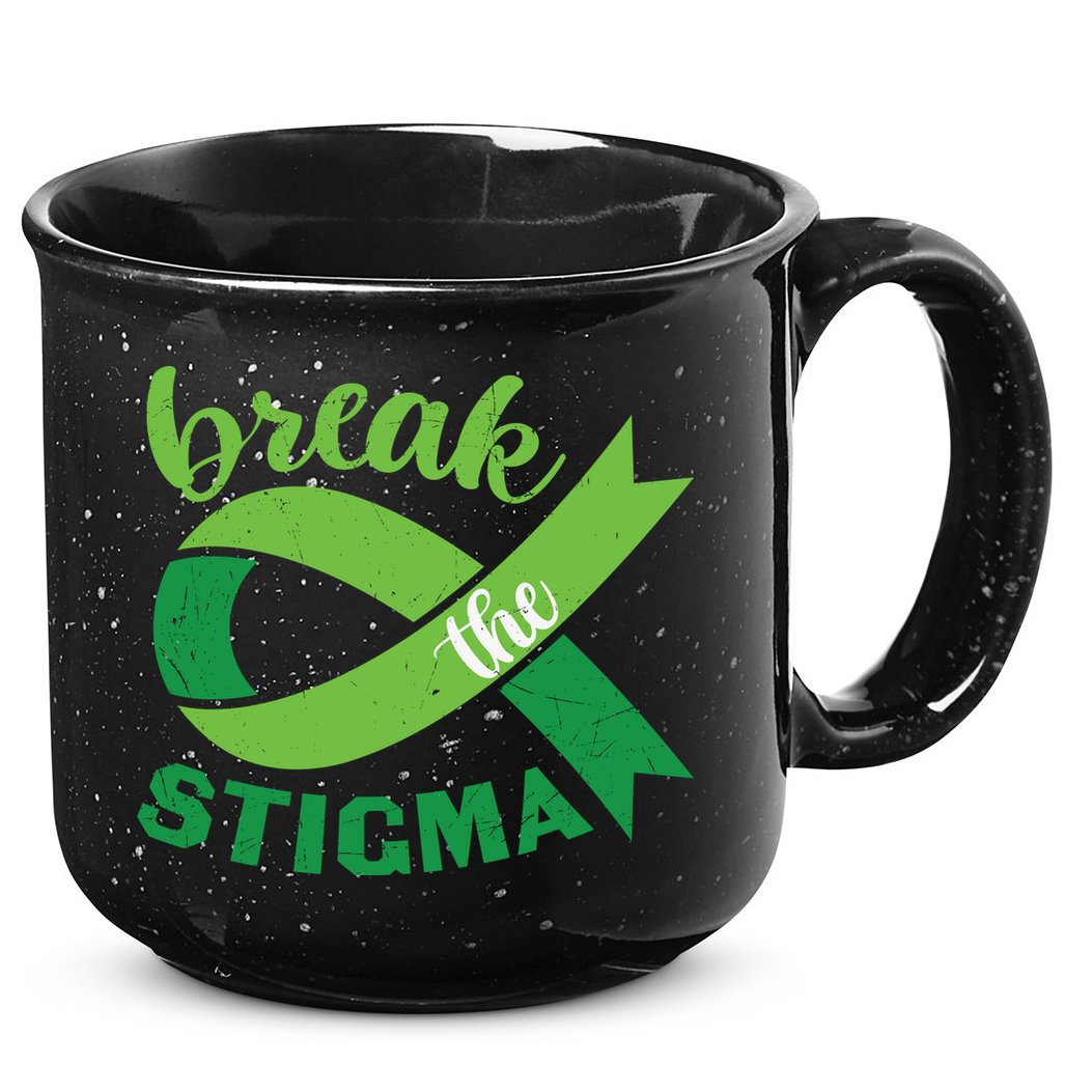 Break The Stigma Ribbon Mental Health Awareness 15oz Campfire Ceramic Mug
