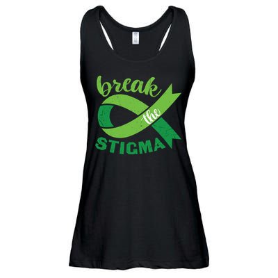 Break The Stigma Ribbon Mental Health Awareness Ladies Essential Flowy Tank