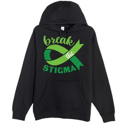 Break The Stigma Ribbon Mental Health Awareness Premium Pullover Hoodie