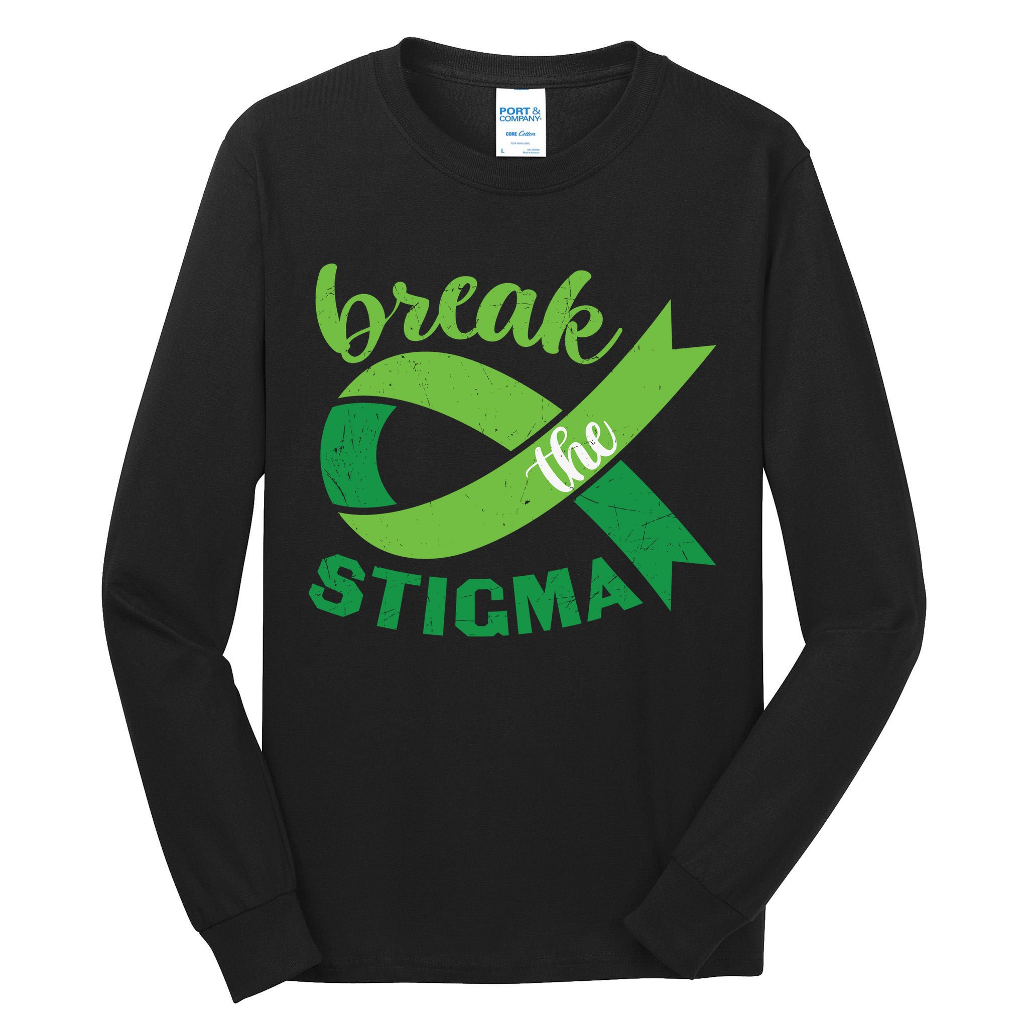 Break The Stigma Ribbon Mental Health Awareness Tall Long Sleeve T-Shirt