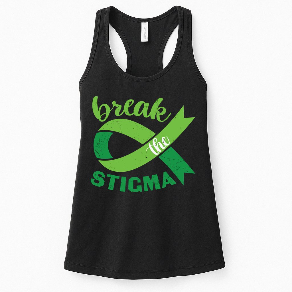 Break The Stigma Ribbon Mental Health Awareness Womens Tank Top