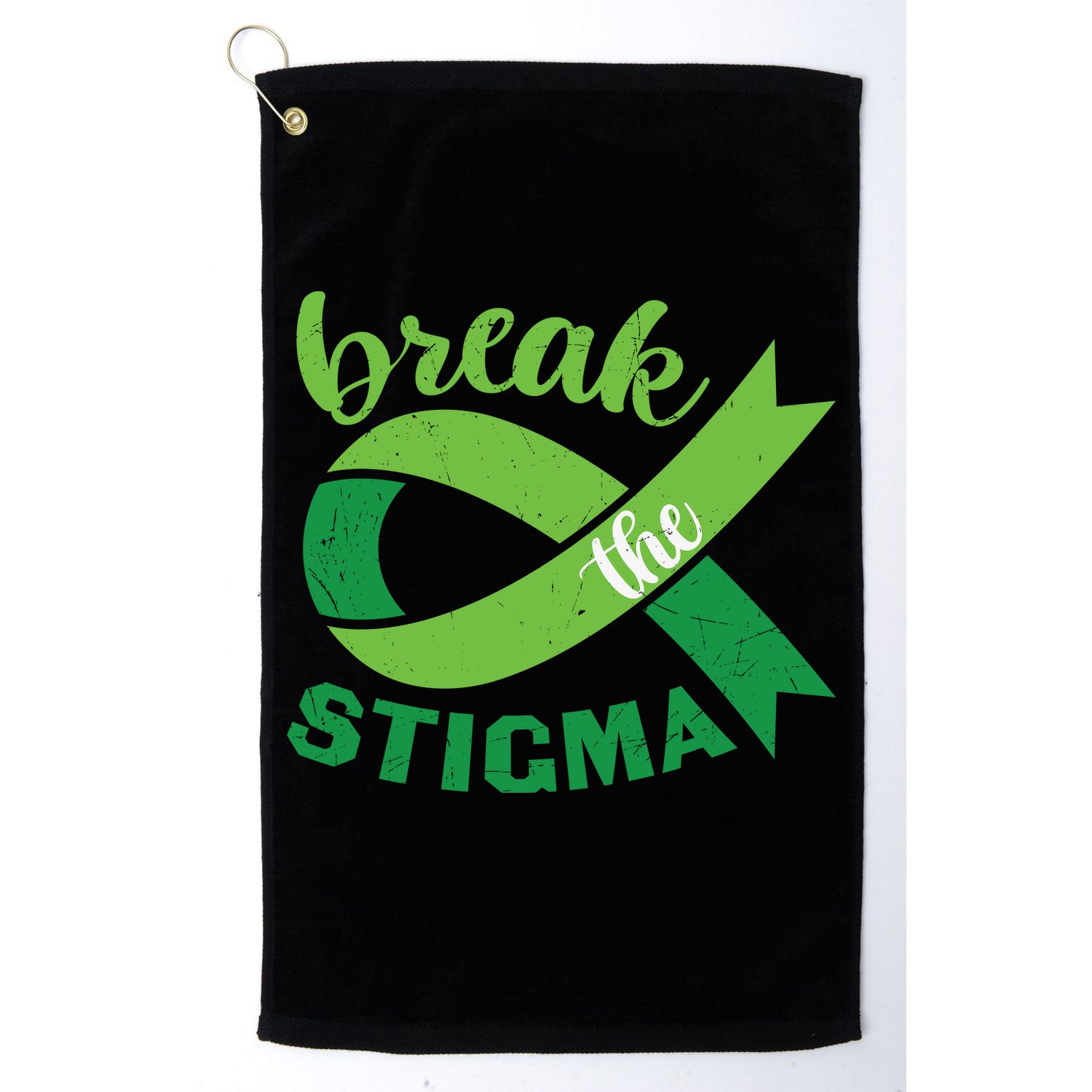 Break The Stigma Ribbon Mental Health Awareness Golf Towel
