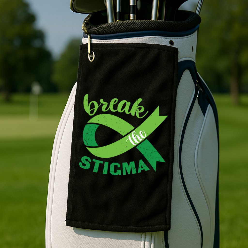 Break The Stigma Ribbon Mental Health Awareness Golf Towel
