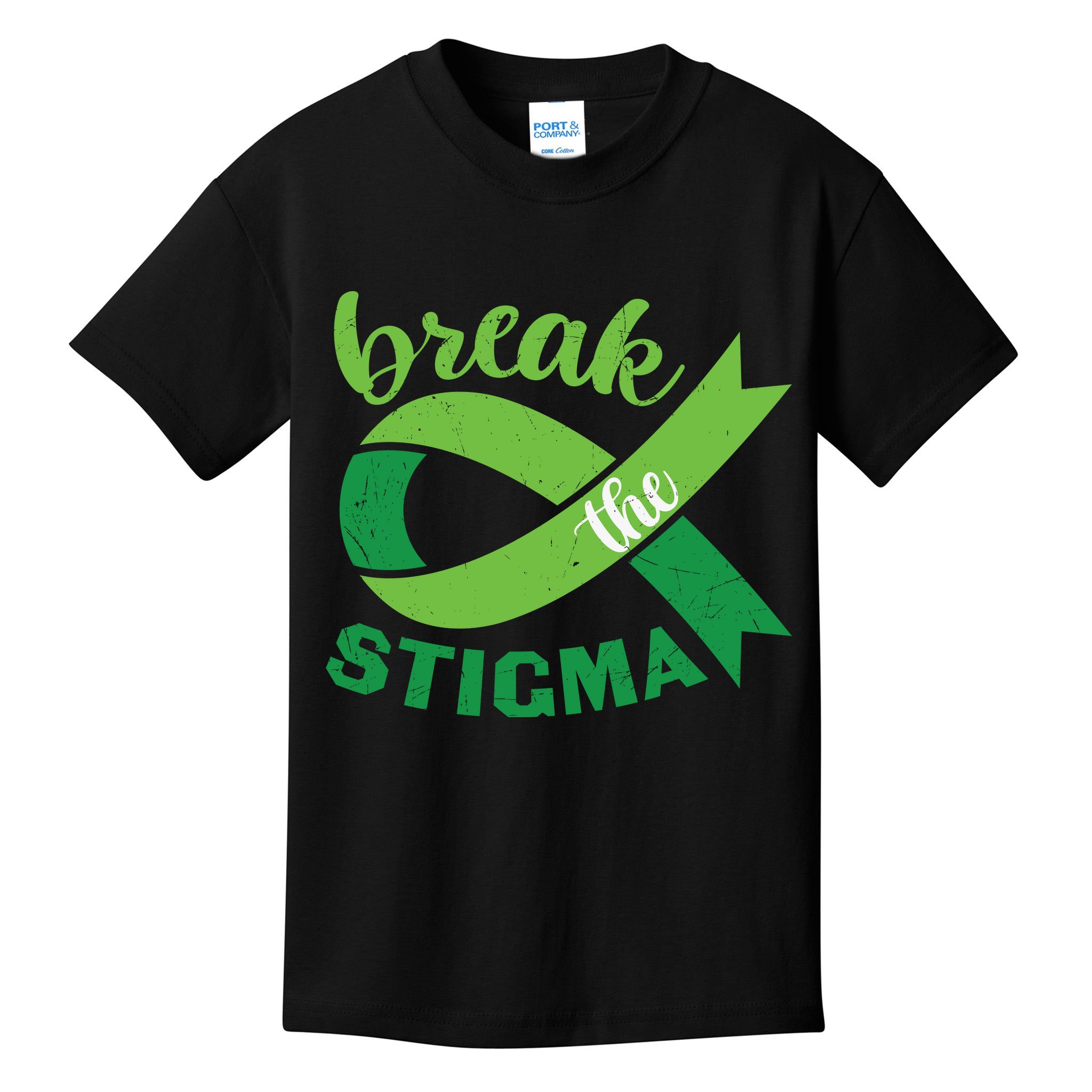 Break The Stigma Ribbon Mental Health Awareness Kids T-Shirt