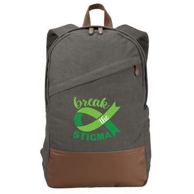Break The Stigma Ribbon Mental Health Awareness Cotton Canvas Backpack