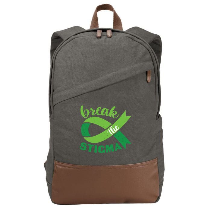 Break The Stigma Ribbon Mental Health Awareness Cotton Canvas Backpack