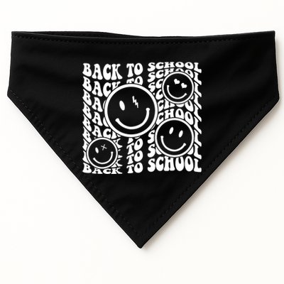 Back To School Retro Smile Face USA-Made Doggie Bandana