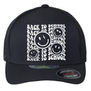 Back To School Retro Smile Face Flexfit Unipanel Trucker Cap