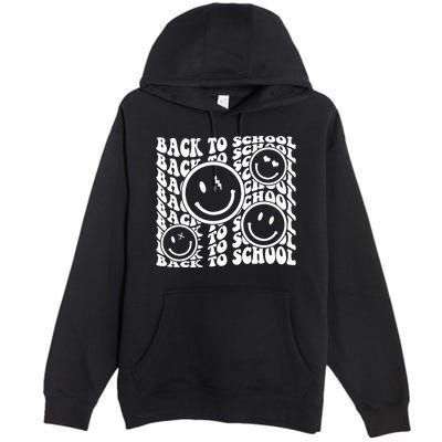 Back To School Retro Smile Face Premium Pullover Hoodie