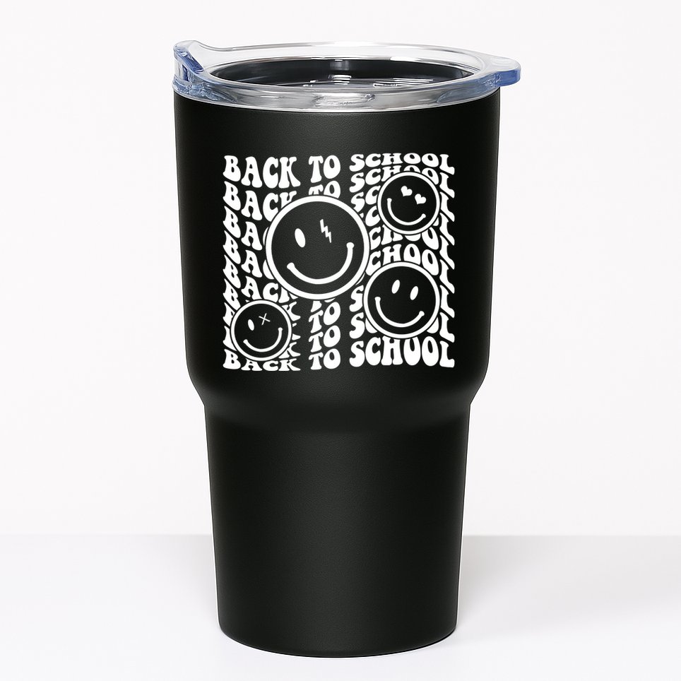 Back To School Retro Smile Face Tumbler