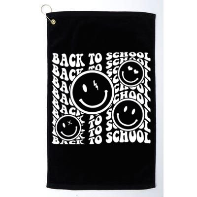 Back To School Retro Smile Face Platinum Collection Golf Towel