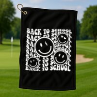 Back To School Retro Smile Face Golf Towel