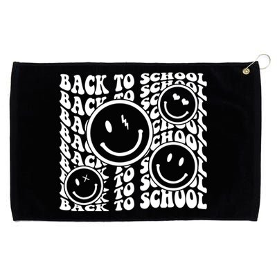 Back To School Retro Smile Face Grommeted Golf Towel