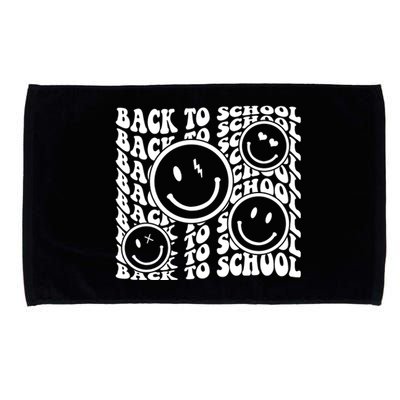 Back To School Retro Smile Face Microfiber Hand Towel