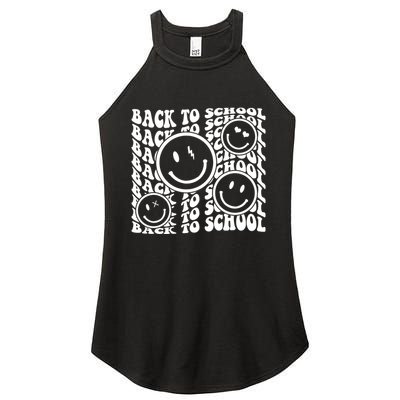 Back To School Retro Smile Face Women's Perfect Tri Rocker Tank