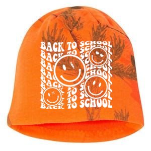 Back To School Retro Smile Face Kati - Camo Knit Beanie