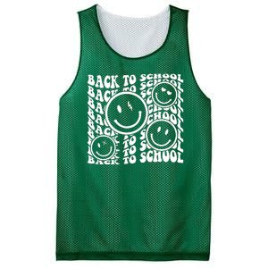 Back To School Retro Smile Face Mesh Reversible Basketball Jersey Tank