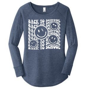 Back To School Retro Smile Face Women's Perfect Tri Tunic Long Sleeve Shirt