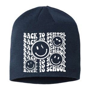 Back To School Retro Smile Face Sustainable Beanie