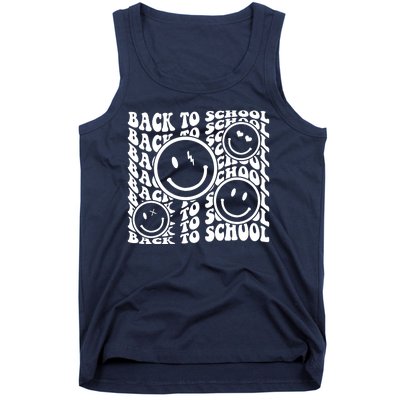 Back To School Retro Smile Face Tank Top