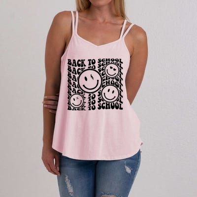 Back To School Retro Smile Face Women's Strappy Tank