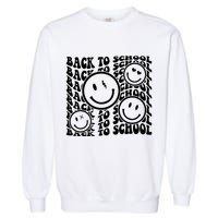 Back To School Retro Smile Face Garment-Dyed Sweatshirt