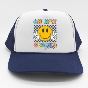 Back To School Oh Hey Second Grade Retro Teacher Student Trucker Hat