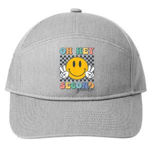 Back To School Oh Hey Second Grade Retro Teacher Student 7-Panel Snapback Hat