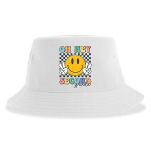 Back To School Oh Hey Second Grade Retro Teacher Student Sustainable Bucket Hat