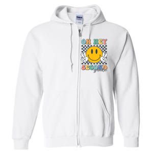 Back To School Oh Hey Second Grade Retro Teacher Student Full Zip Hoodie