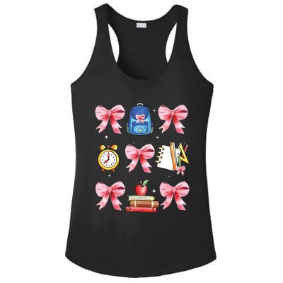 Back To School Girl Coquette Bow First Day Of School Ladies PosiCharge Competitor Racerback Tank