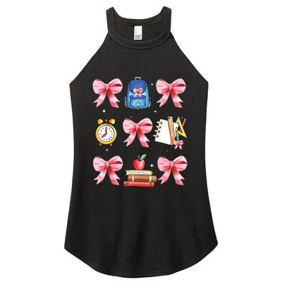 Back To School Girl Coquette Bow First Day Of School Women's Perfect Tri Rocker Tank