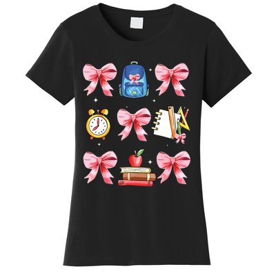 Back To School Girl Coquette Bow First Day Of School Women's T-Shirt