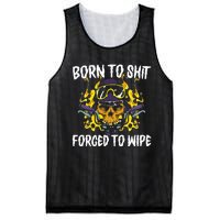 Born To Shit Forced To Wipe Dark Humor Sarcastic Weird Funny Mesh Reversible Basketball Jersey Tank