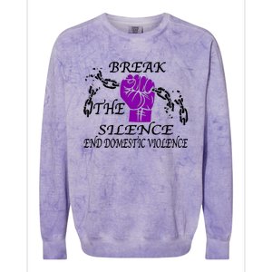 Break The Silence End Domestic Violence Colorblast Crewneck Sweatshirt