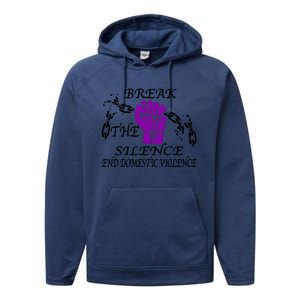 Break The Silence End Domestic Violence Performance Fleece Hoodie