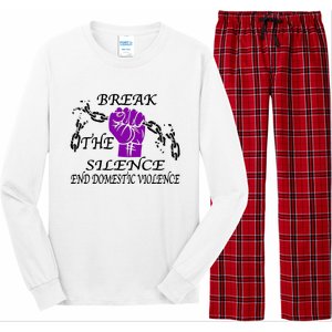 Break The Silence End Domestic Violence Long Sleeve Pajama Set