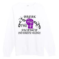 Break The Silence End Domestic Violence Premium Crewneck Sweatshirt