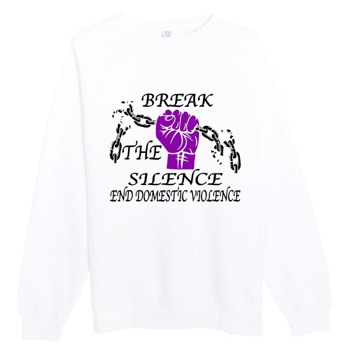 Break The Silence End Domestic Violence Premium Crewneck Sweatshirt