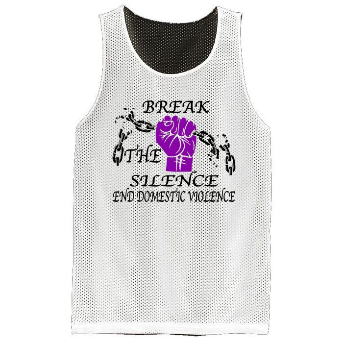 Break The Silence End Domestic Violence Mesh Reversible Basketball Jersey Tank