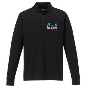 Back To School Tie Dye Bruh We Back For Teacher Performance Long Sleeve Polo